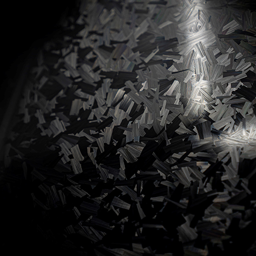 Tamis fibres de carbone recyclées non tissées, renforcé de fins torons de carbone 12K