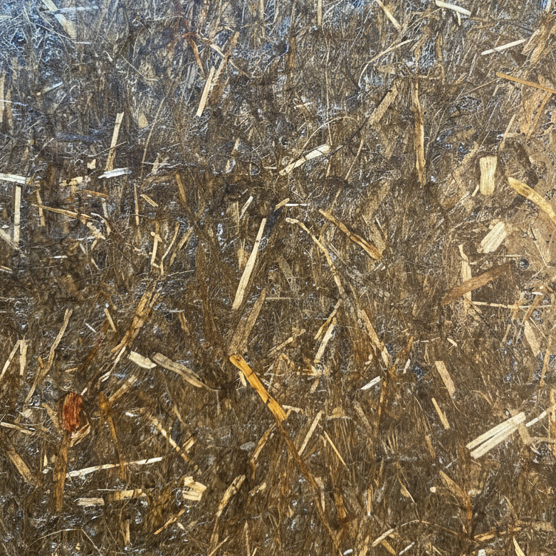 Tamis hybride fibre de carbone / fibre de lin naturel. La fibre de lin est plus souple que la fibre de carbone